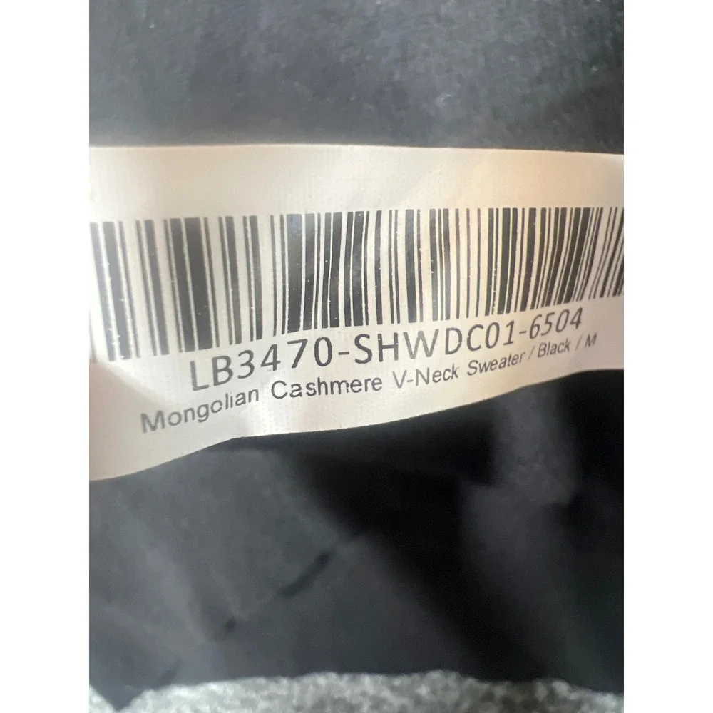 Quince Sweater Men M Black Mongolian Cashmere V-Neck LB3470 Minimalist Essential